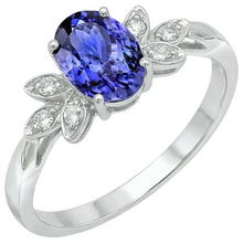 2.05 Carats Tanzanite And Natural Earth Mined DIAMOND ( NOT LAB GROWN ) Ring White Gold 14K