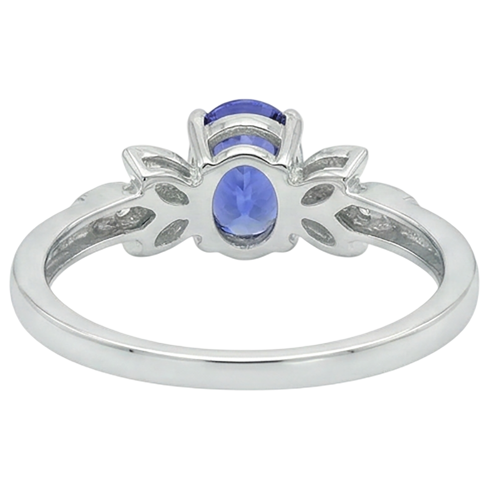 2.05 Carats Tanzanite And Natural Earth Mined DIAMOND ( NOT LAB GROWN ) Ring White Gold 14K