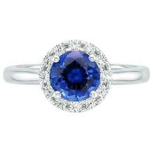 natural round sapphire 2.10ct ring side angle