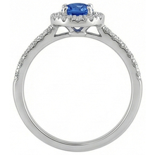 2.10 Carats Sri Lanka Sapphire And Natural Earth Mined Diamond Ring White Gold 14K