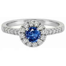 2.10 Carats Sri Lanka Sapphire And Natural Earth Mined Diamond Ring White Gold 14K