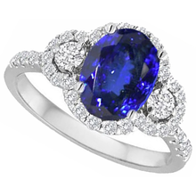 natural round tanzanite 2.10ct ring top view