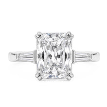 2.11 Carat Radiant & Baguette Real Natural Earth Mined DIAMOND ( NOT LAB GROWN )s Three Stone Engagement Ring