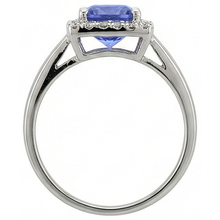 2.15 Carats Prong Set Tanzanite & Natural Earth Mined Diamond Wedding Ring White Gold 14K