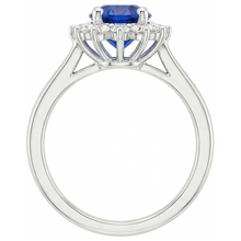 2.20 Carats Round Ceylon Sapphire Ring Natural Earth Mined DIAMOND ( NOT LAB GROWN ) Jewellery Gold White 14K