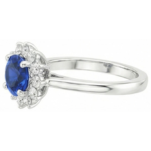2.20 Carats Round Ceylon Sapphire Ring Natural Earth Mined DIAMOND ( NOT LAB GROWN ) Jewellery Gold White 14K