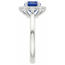 2.20 Carats Round Ceylon Sapphire Ring Natural Earth Mined DIAMOND ( NOT LAB GROWN ) Jewellery Gold White 14K