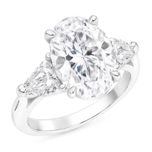 2.20 Ct. Oval Trillion Real Natural Earth Mined Diamonds Ring White Gold Jewellery Three Stone