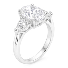 2.20 Ct. Oval Trillion Real Natural Earth Mined Diamonds Ring White Gold Jewellery Three Stone