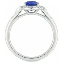 2.25 Carats Ceylon Sapphire And Natural Earth Mined DIAMOND ( NOT LAB GROWN ) Promise Ring White Gold 14K