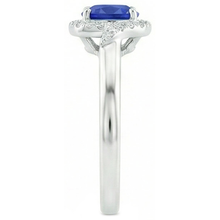 2.25 Carats Ceylon Sapphire And Natural Earth Mined DIAMOND ( NOT LAB GROWN ) Promise Ring White Gold 14K