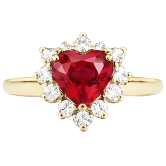 natural round ruby 2.25ct ring side angle