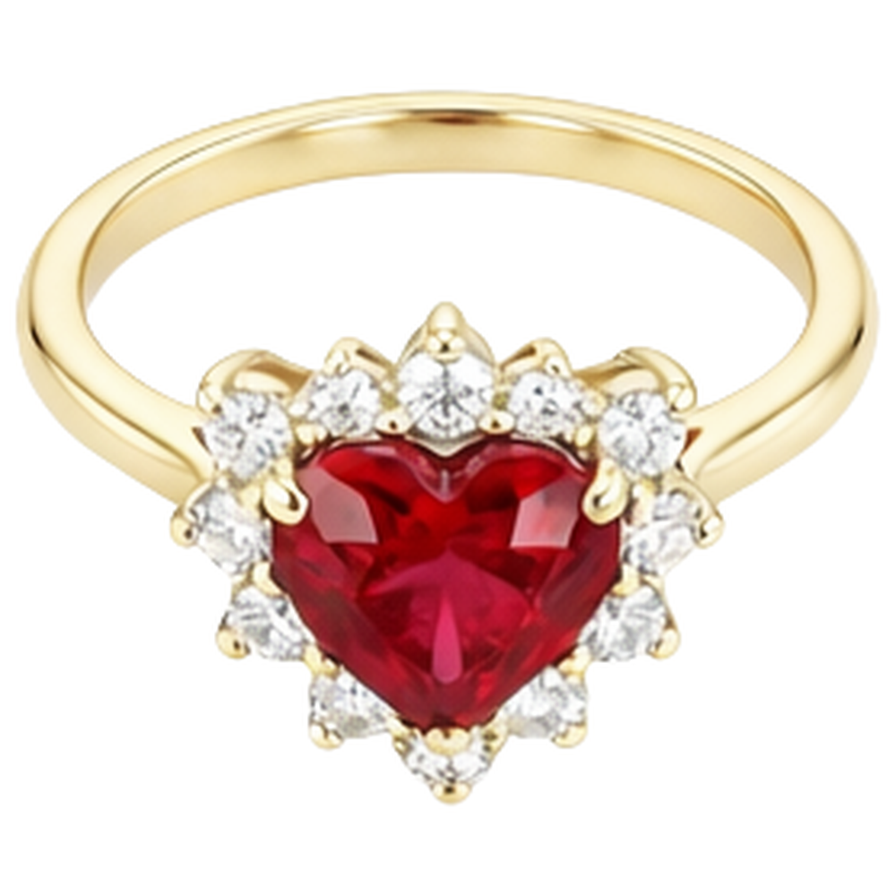 natural round ruby 2.25ct ring top view