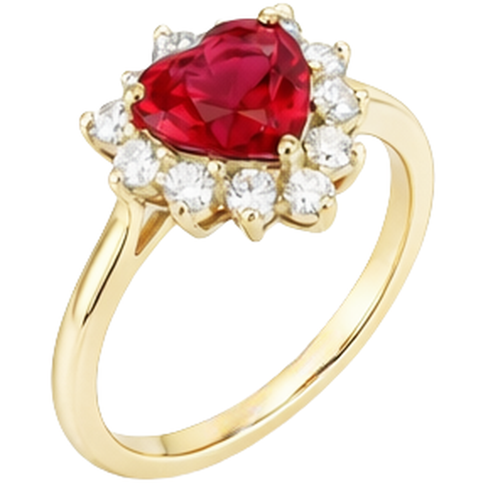 natural round ruby 2.25ct ring profile view