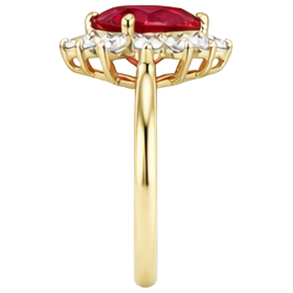 natural round ruby 2.25ct ring on white background