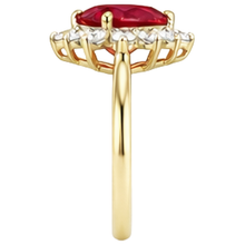 natural round ruby 2.25ct ring on white background