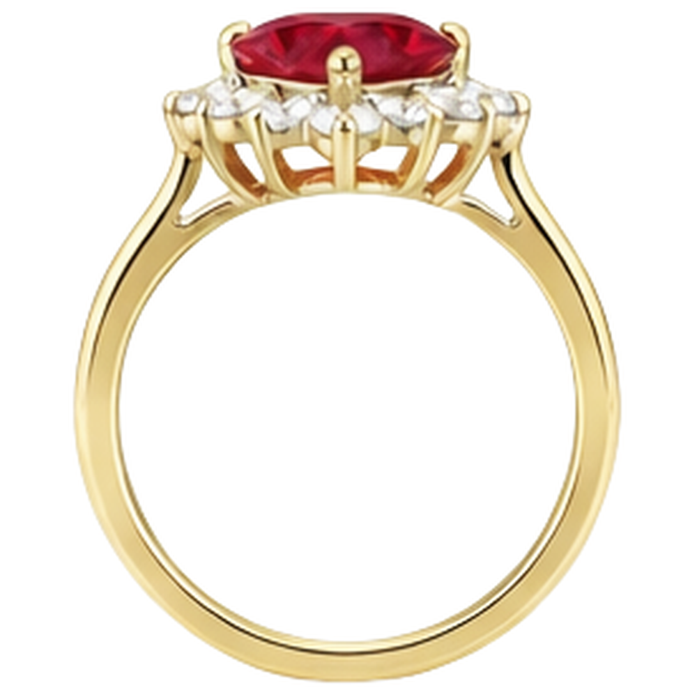natural round ruby 2.25ct ring with diamond accents