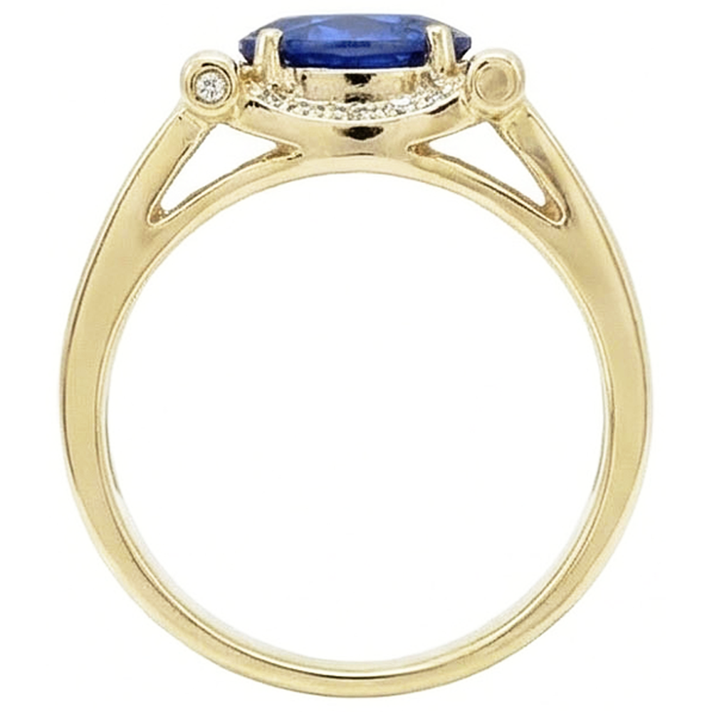 2.25 Carats Natural Earth Mined DIAMOND ( NOT LAB GROWN ) Ceylon Sapphire Men's Ring Jewellery Gold 14K