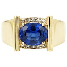 2.25 Carats Natural Earth Mined DIAMOND ( NOT LAB GROWN ) Ceylon Sapphire Men's Ring Jewellery Gold 14K