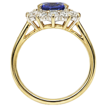 2.25 Carats Oval Cut Tanzanite & Natural Earth Mined DIAMOND ( NOT LAB GROWN )s Fancy Ring 14K Two Tone Gold