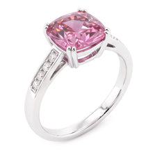 2.25 Carats Pink Sapphire And Natural Earth Mined DIAMOND ( NOT LAB GROWN ) Ring White Gold 14K