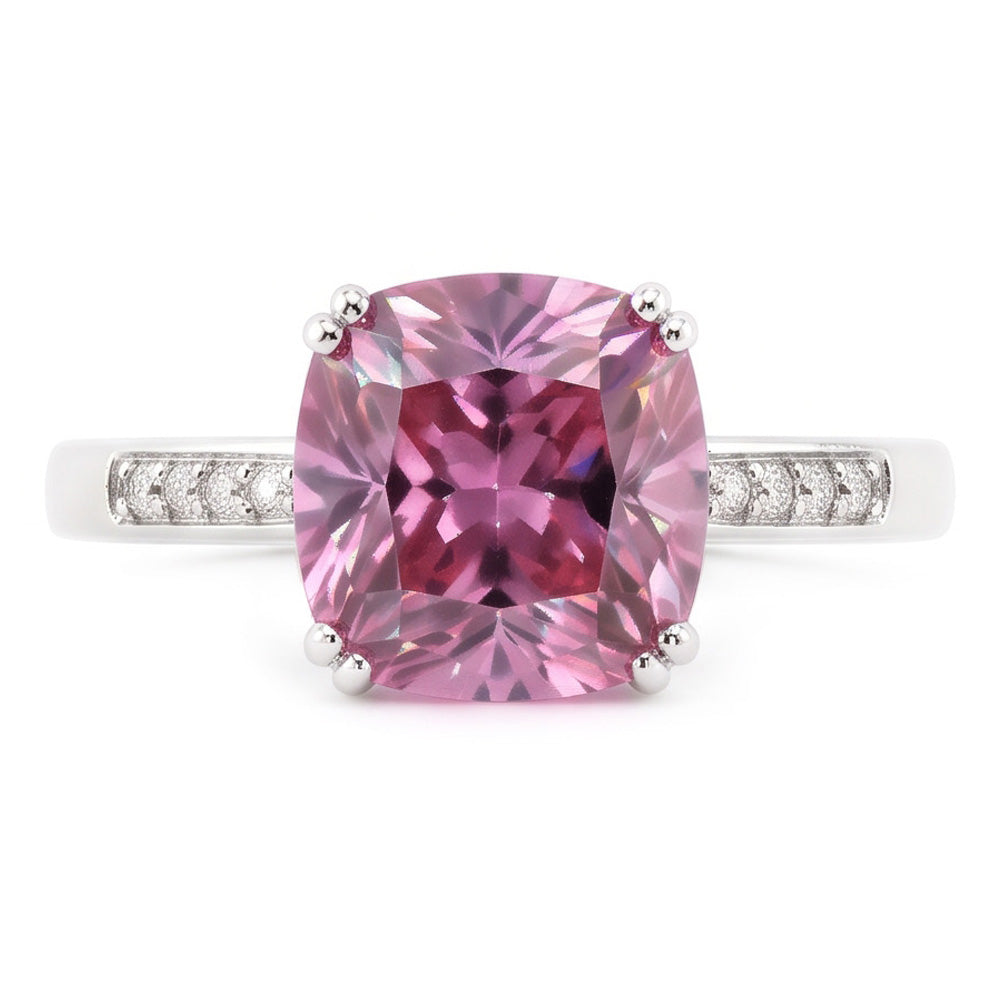2.25 Carats Pink Sapphire And Natural Earth Mined DIAMOND ( NOT LAB GROWN ) Ring White Gold 14K
