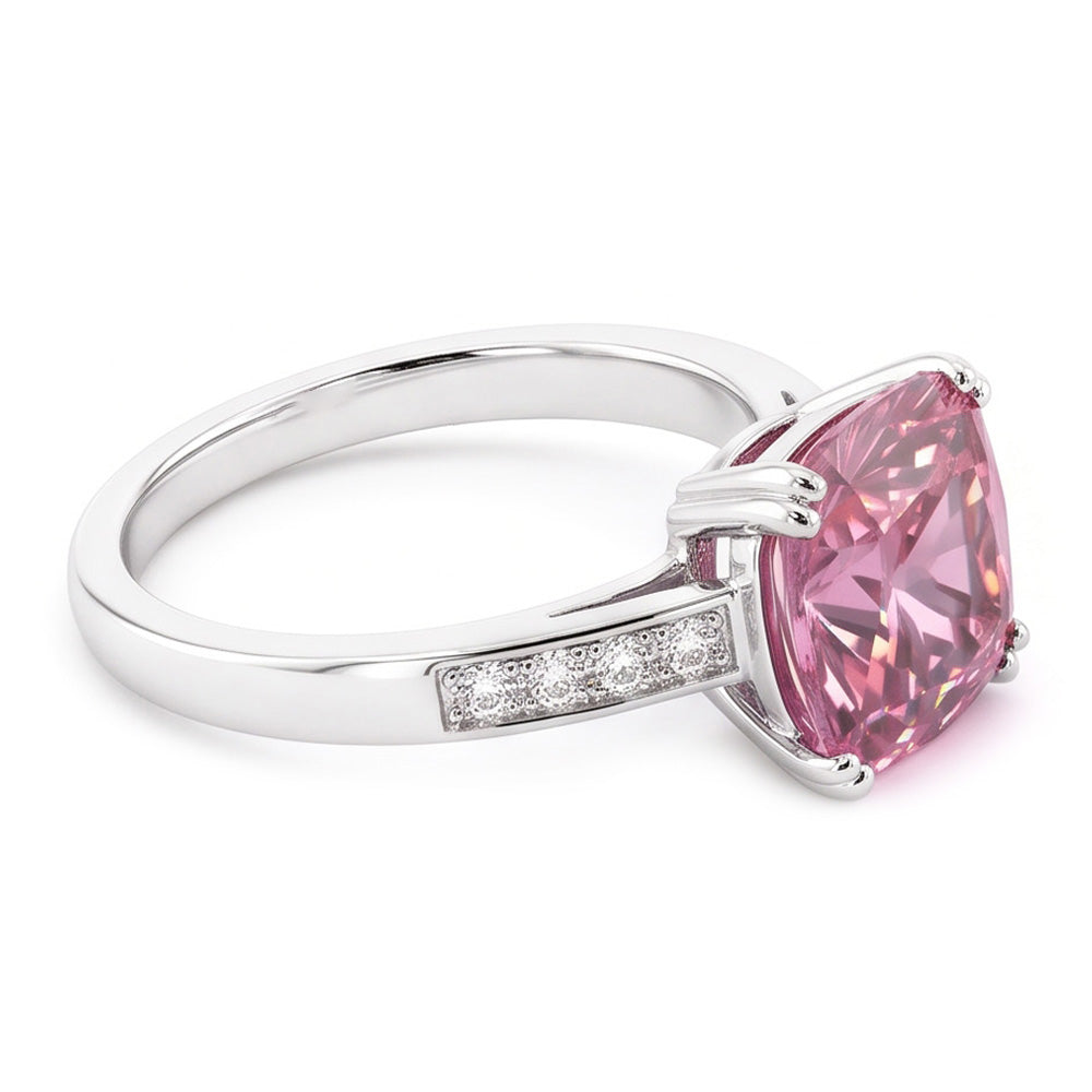2.25 Carats Pink Sapphire And Natural Earth Mined DIAMOND ( NOT LAB GROWN ) Ring White Gold 14K