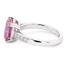 2.25 Carats Pink Sapphire And Natural Earth Mined DIAMOND ( NOT LAB GROWN ) Ring White Gold 14K