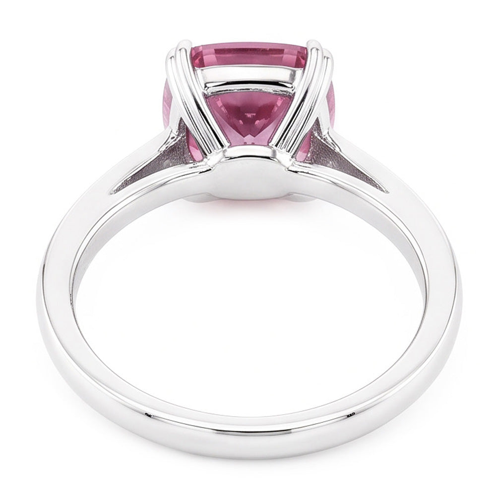 2.25 Carats Pink Sapphire And Natural Earth Mined DIAMOND ( NOT LAB GROWN ) Ring White Gold 14K