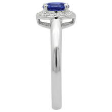 natural round tanzanite 2.25ct ring profile view