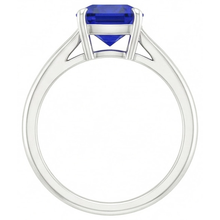 natural cushion sapphire 2.25ct ring side angle
