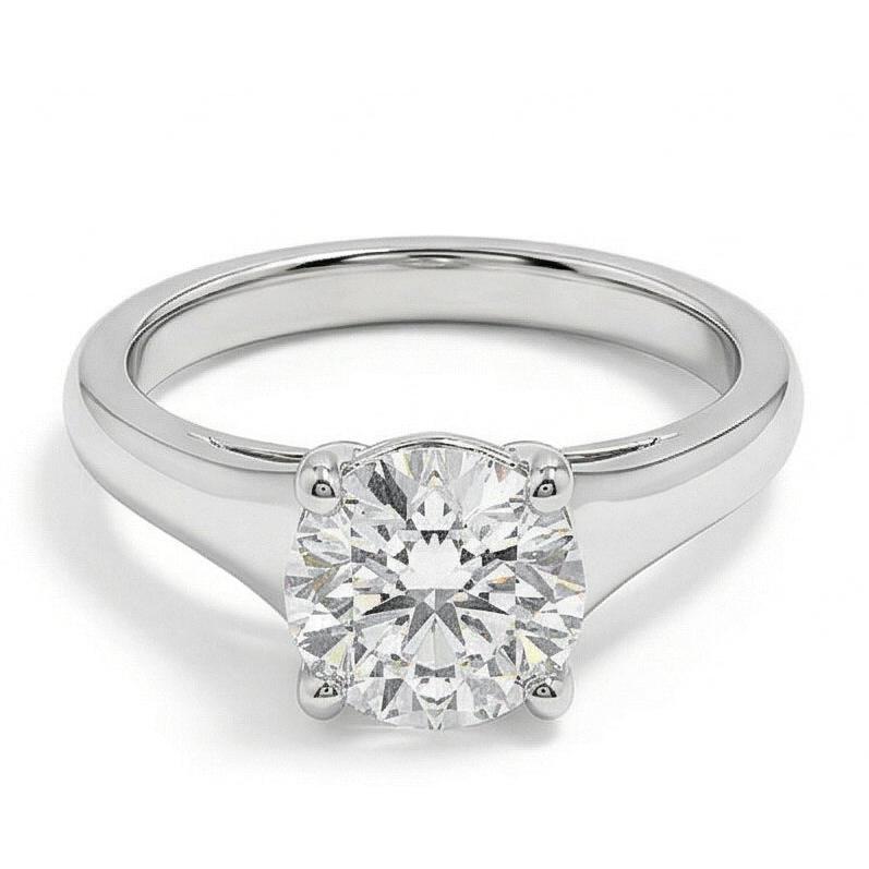 2.25 Ct Brilliant Cut Solitaire White Gold Genuine Natural Earth Mined Diamond Wedding Ring