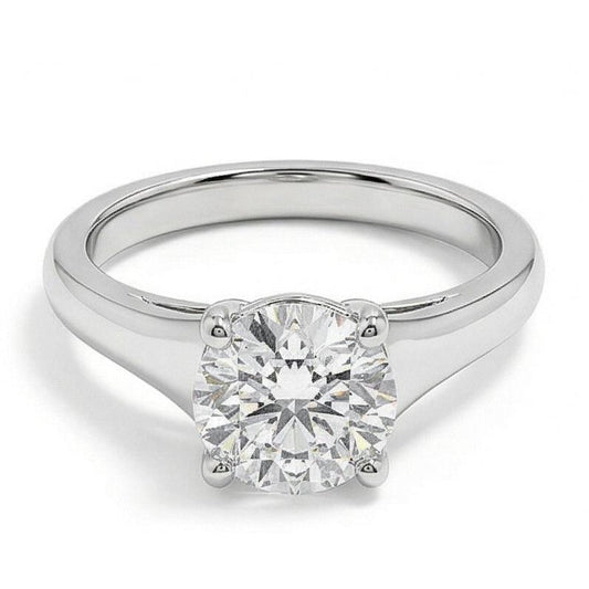 2.25 Ct Brilliant Cut Solitaire White Gold Genuine Natural Earth Mined Diamond Wedding Ring