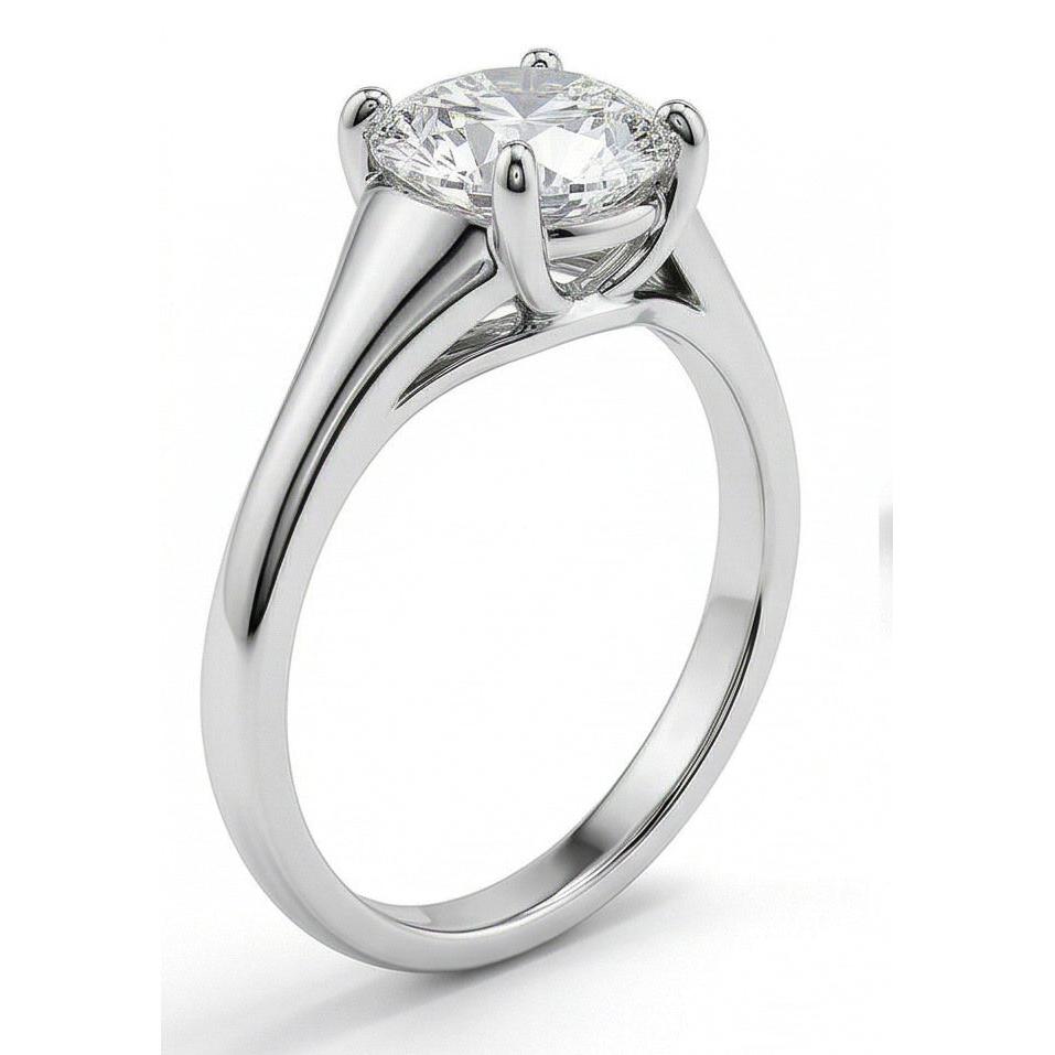 2.25 Ct Brilliant Cut Solitaire White Gold Genuine Natural Earth Mined Diamond Wedding Ring
