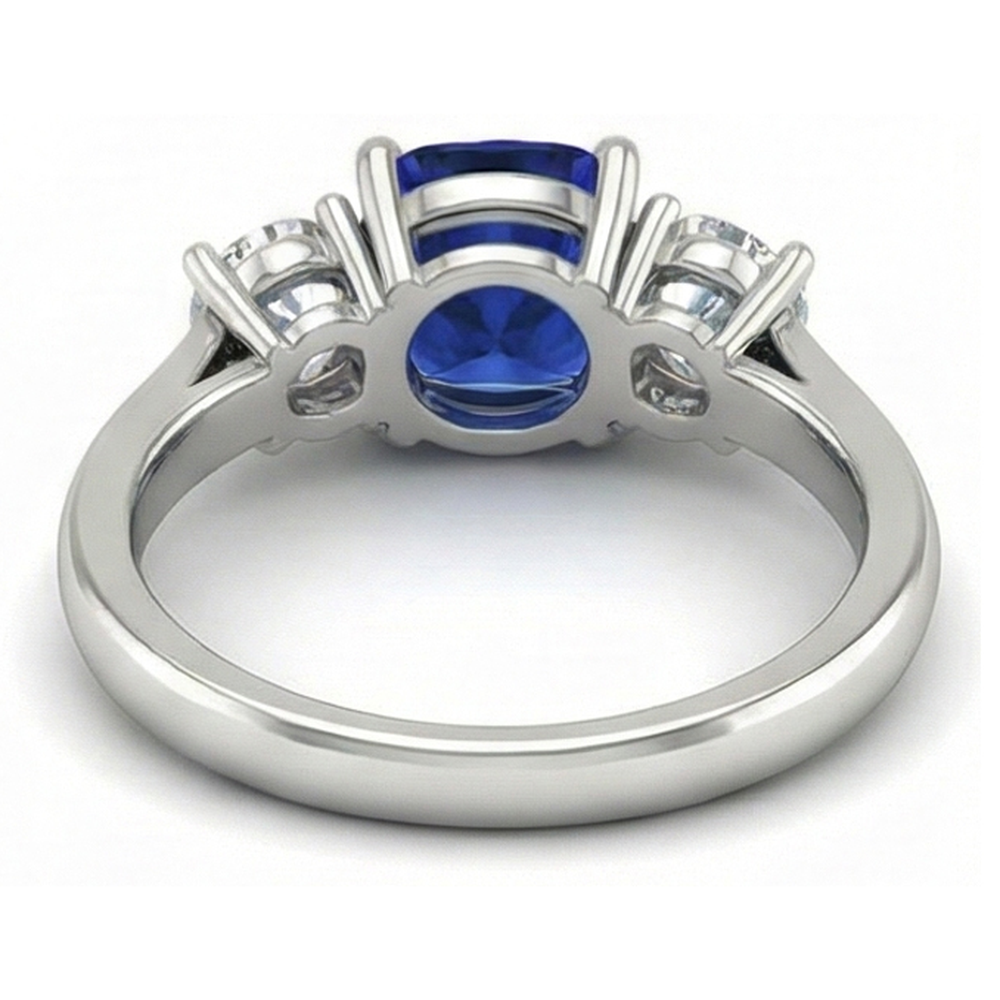 2.25 Ct Ceylon Sapphire Natural Earth Mined Diamonds Ring White Gold 14K New