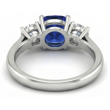 2.25 Ct Ceylon Sapphire Natural Earth Mined Diamonds Ring White Gold 14K New