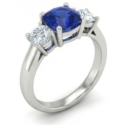 2.25 Ct Ceylon Sapphire Natural Earth Mined Diamonds Ring White Gold 14K New