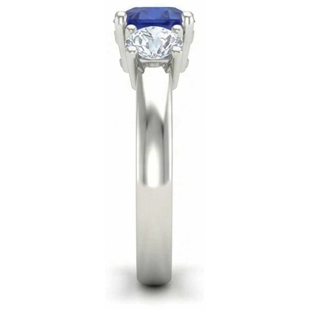 2.25 Ct Ceylon Sapphire Natural Earth Mined Diamonds Ring White Gold 14K New