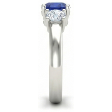 2.25 Ct Ceylon Sapphire Natural Earth Mined Diamonds Ring White Gold 14K New