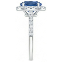2.25 Ct Oval Ceylon Blue Sapphire Natural Earth Mined Diamond Wedding Ring White Gold