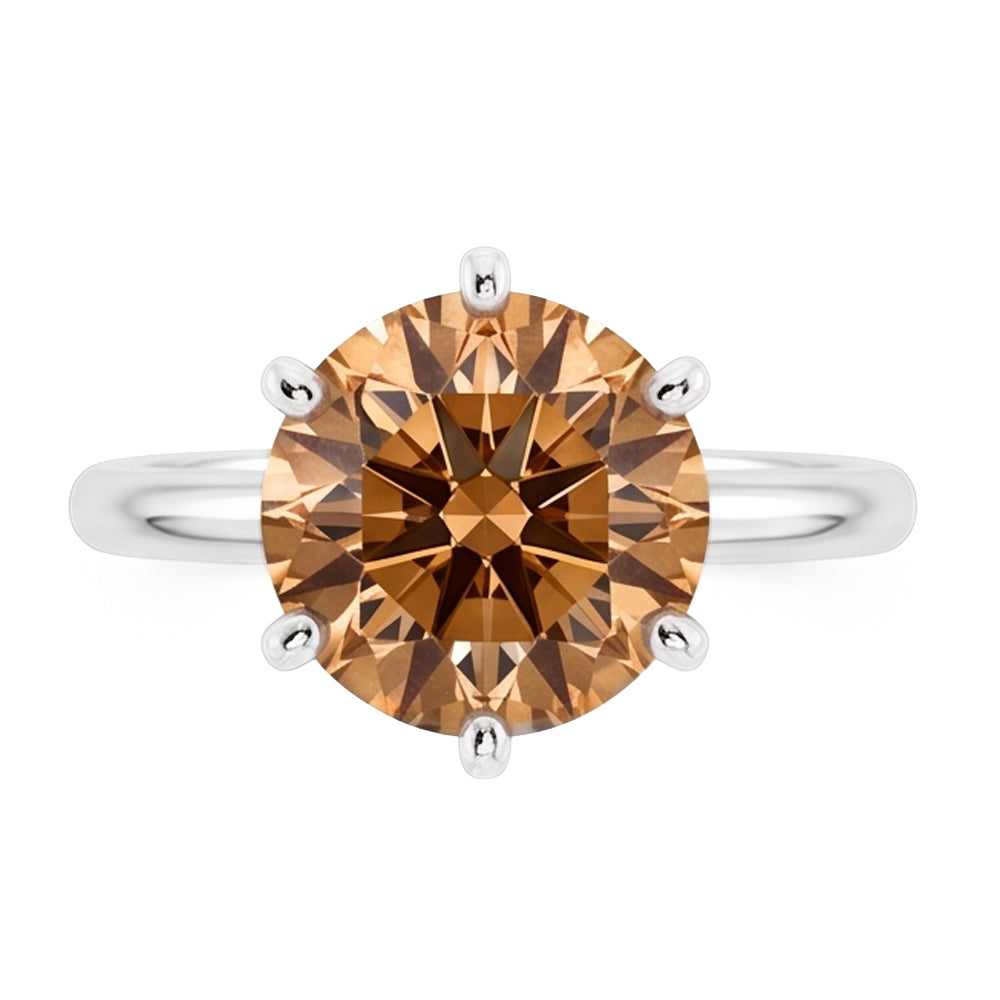 2.25 Ct. Solitaire Champagne Real Natural Earth Mined Diamond Jewellery Gemstone Ring