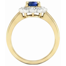 natural round sapphire 2.25ct ring profile view