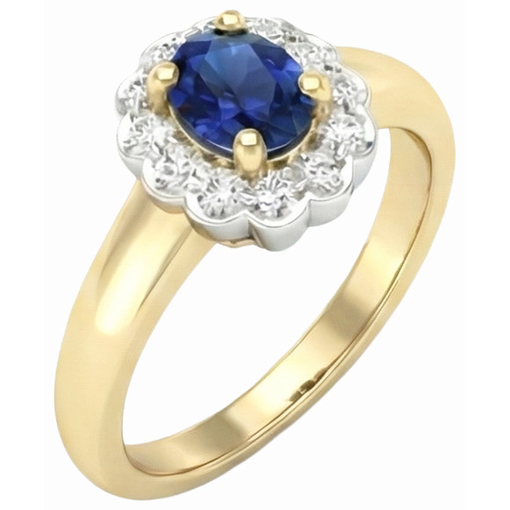 natural round sapphire 2.25ct ring front view