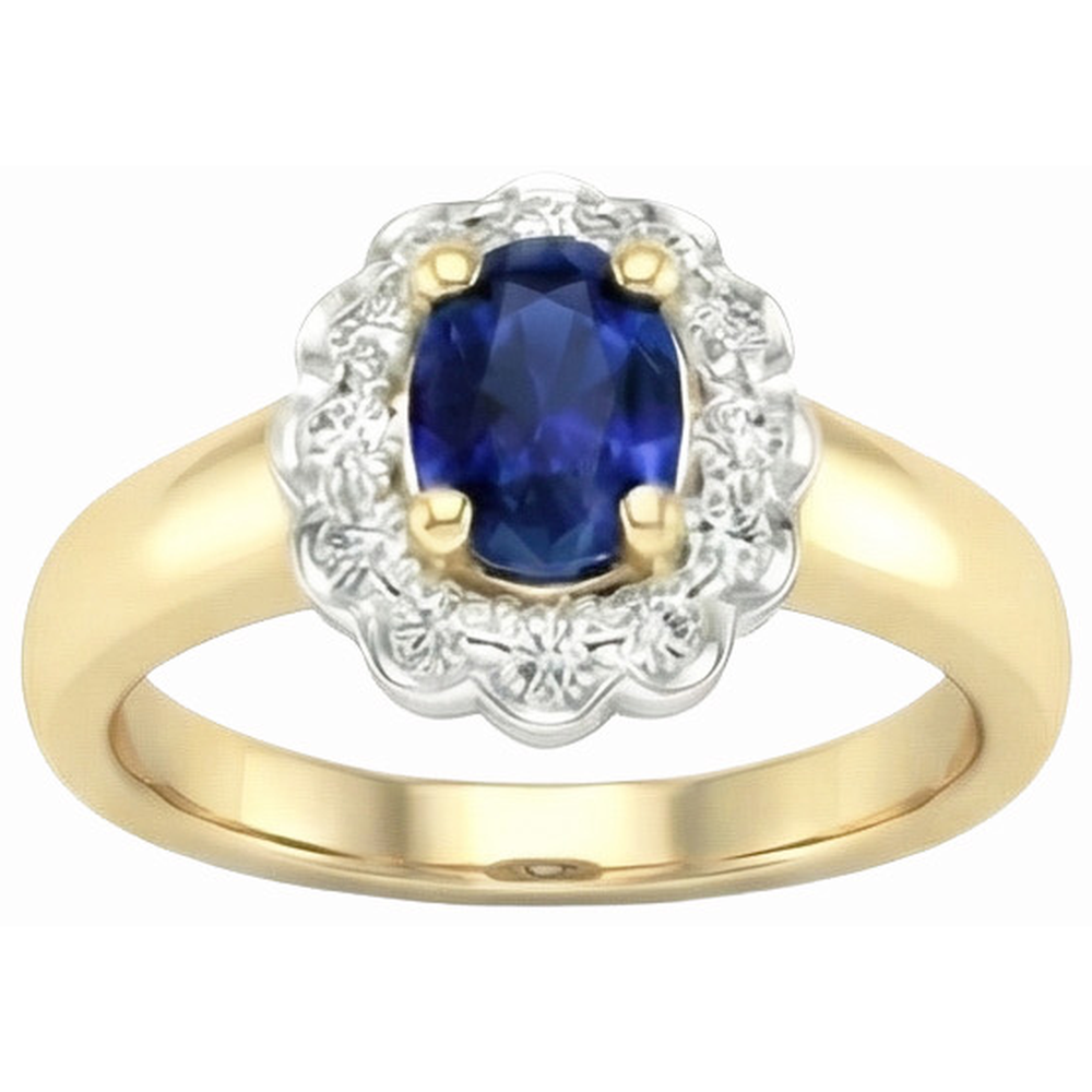 natural round sapphire 2.25ct ring top view