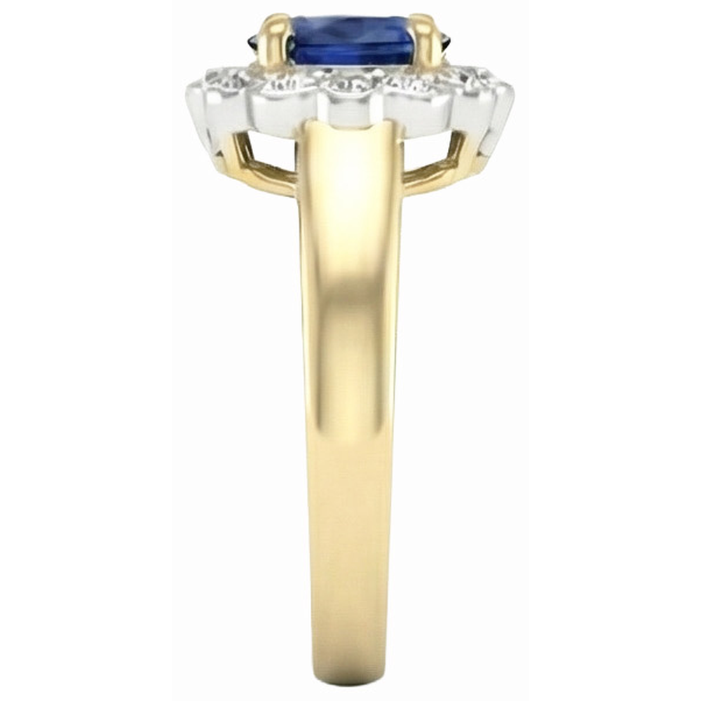 natural round sapphire 2.25ct ring close up detail