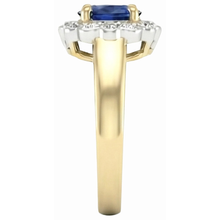 natural round sapphire 2.25ct ring close up detail