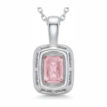 Pink Diamond Necklace 2.25 Carat Lab Grown Radiant Halo Pendant 14K White Gold
