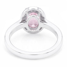 2.26 Cts. Halo Pink Oval Gemstone Anniversary Ring White Gold