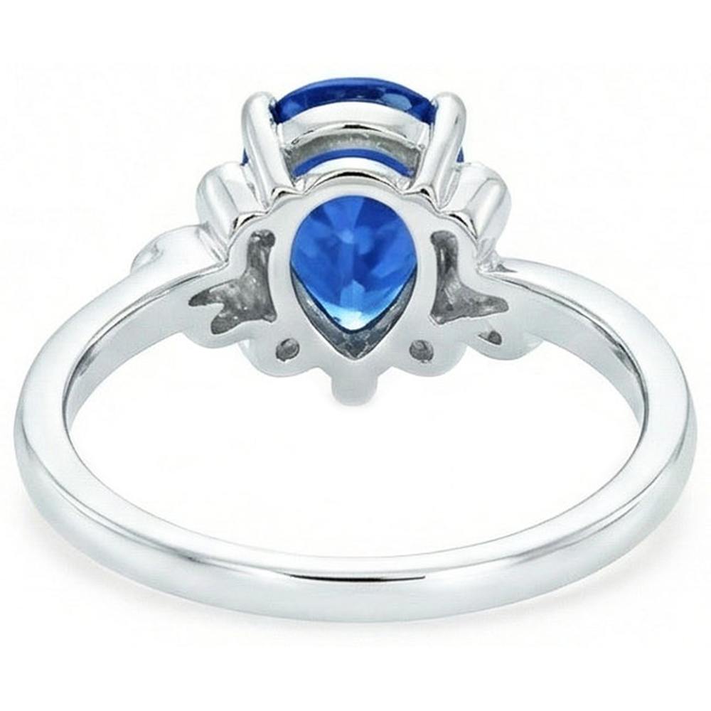 natural round sapphire 2.30ct ring profile view