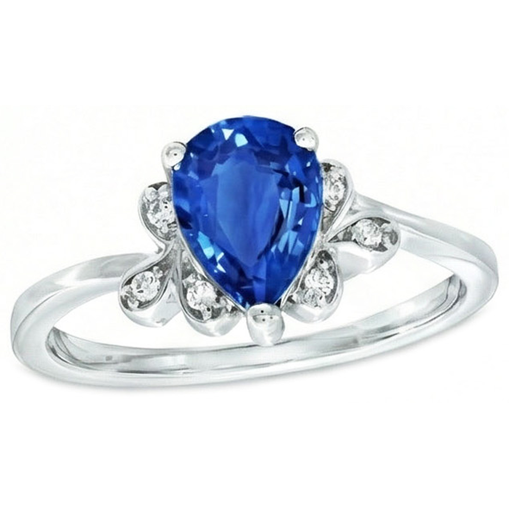 natural round sapphire 2.30ct ring side angle